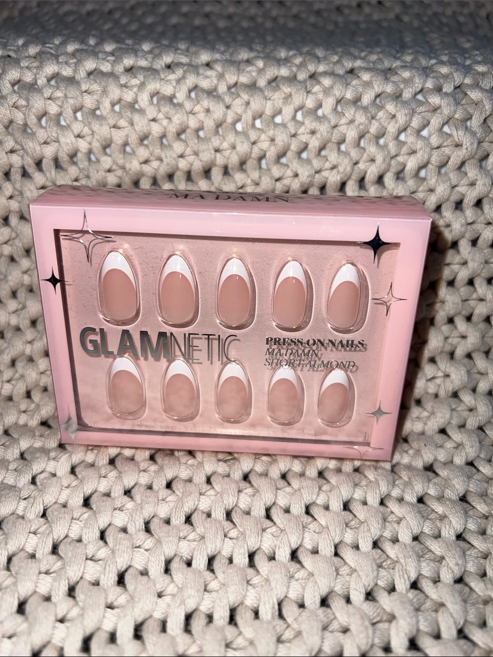 Glamnetic Soft Pink Almond Press-On Nails - Nude French Set